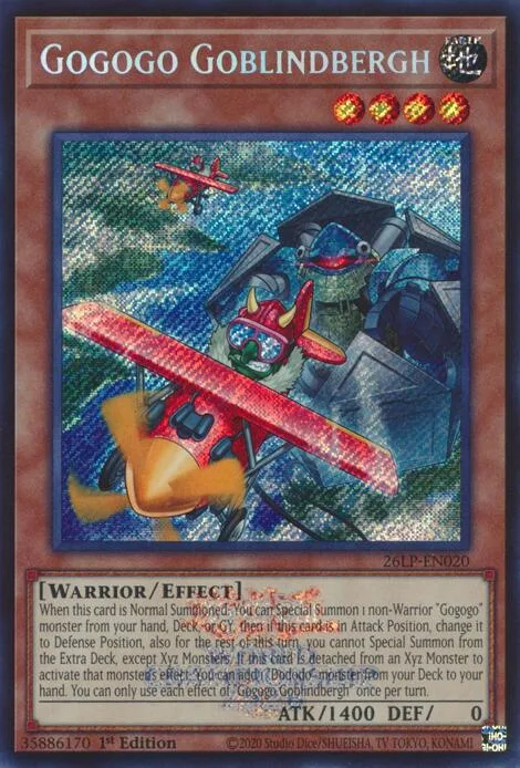 Gogogo Goblindbergh Emblazoned Secret Rare 26LP-EN020 Yu-Gi-Oh card from Limited Pack World Championship 2026