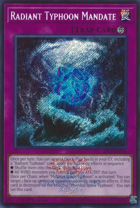 Radiant Typhoon Mandate Emblazoned Secret Rare 26LP-EN015 Yu-Gi-Oh card from Limited Pack World Championship 2026