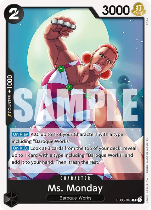 Ms. Monday EB05-045 One Piece card from Extra Booster: One Piece Heroines Edition Vol. 2