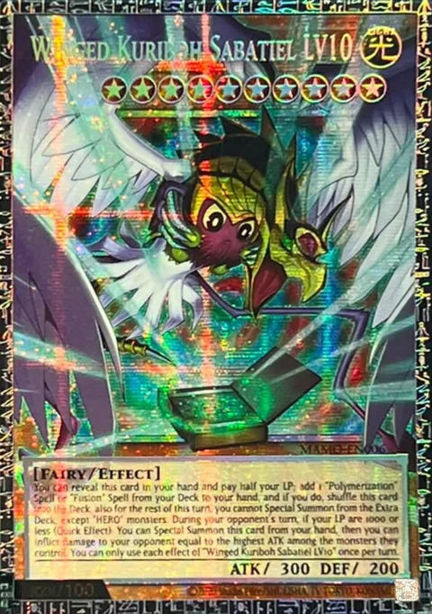 Winged Kuriboh Sabatiel LV10 GMR MAMO-EN006 Yu-Gi-Oh card from Magnificent Monsters