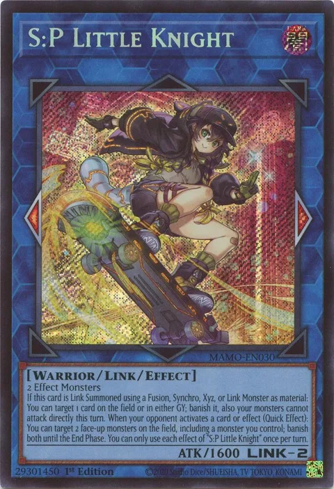 S:P Little Knight Secret Rare MAMO-EN030 Yu-Gi-Oh card from Magnificent Monsters