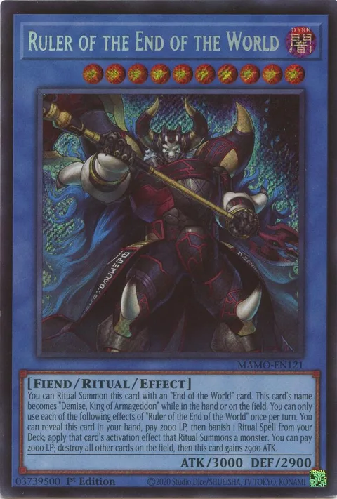 Ruler of the End of the World MAMO-EN121 Yu-Gi-Oh card from Magnificent Monsters