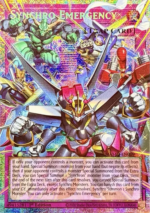 Synchro Emergency Starlight Rare Extended Art MAMO-EN009 Yu-Gi-Oh card from Magnificent Monsters