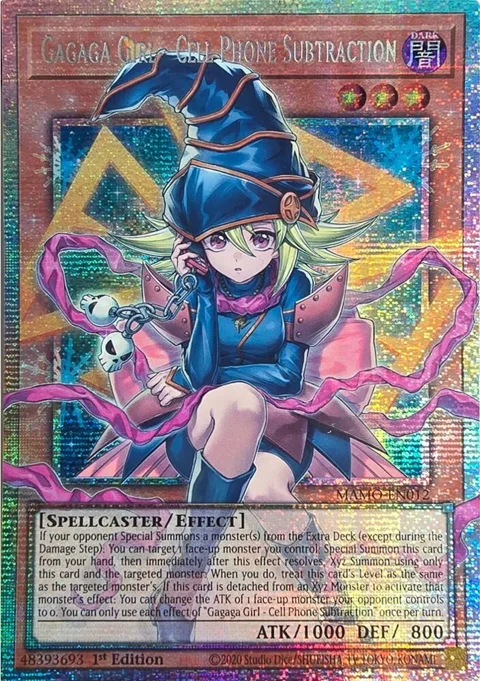Gagaga Girl - Cell Phone Subtraction Starlight Rare Extended Art MAMO-EN012 Yu-Gi-Oh card from Magnificent Monsters