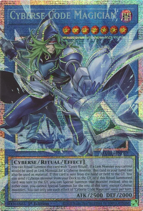 Cyberse Code Magician Starlight Rare Extended Art MAMO-EN017 Yu-Gi-Oh card from Magnificent Monsters