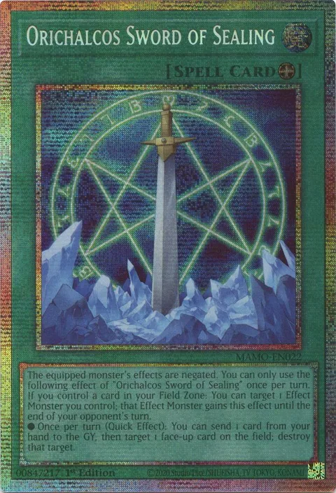 Orichalcos Sword of Sealing Starlight Rare MAMO-EN022 Yu-Gi-Oh card from Magnificent Monsters