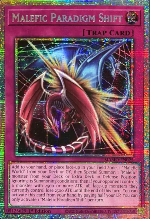 Malefic Paradigm Shift Starlight Rare MAMO-EN025 Yu-Gi-Oh card from Magnificent Monsters