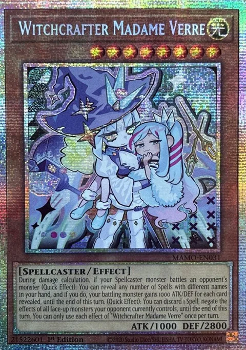 Witchcrafter Madame Verre Starlight Rare MAMO-EN031 Yu-Gi-Oh card from Magnificent Monsters