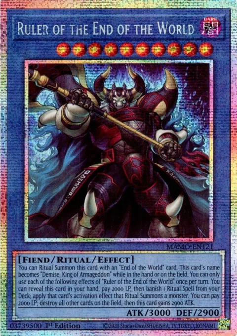 Ruler of the End of the World Starlight Rare MAMO-EN121 Yu-Gi-Oh card from Magnificent Monsters