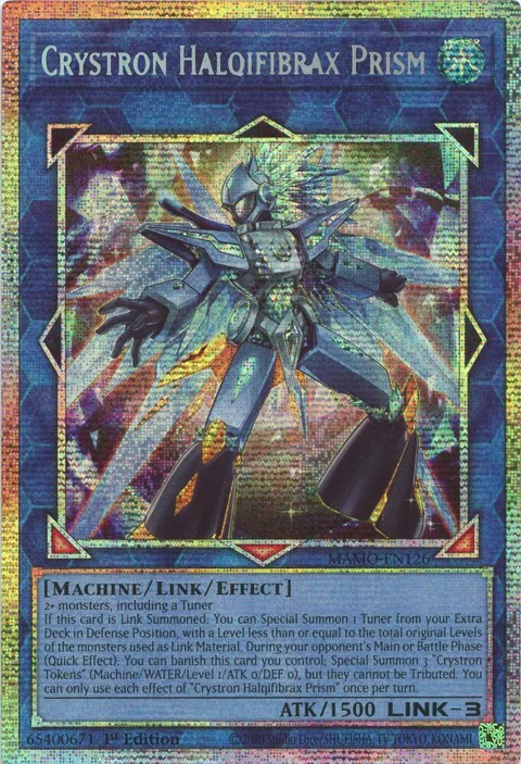 Crystron Halqifibrax Prism Starlight Rare MAMO-EN126 Yu-Gi-Oh card from Magnificent Monsters