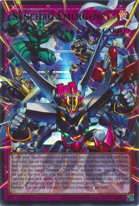 Synchro Emergency Extended Art MAMO-EN009 Yu-Gi-Oh card from Magnificent Monsters