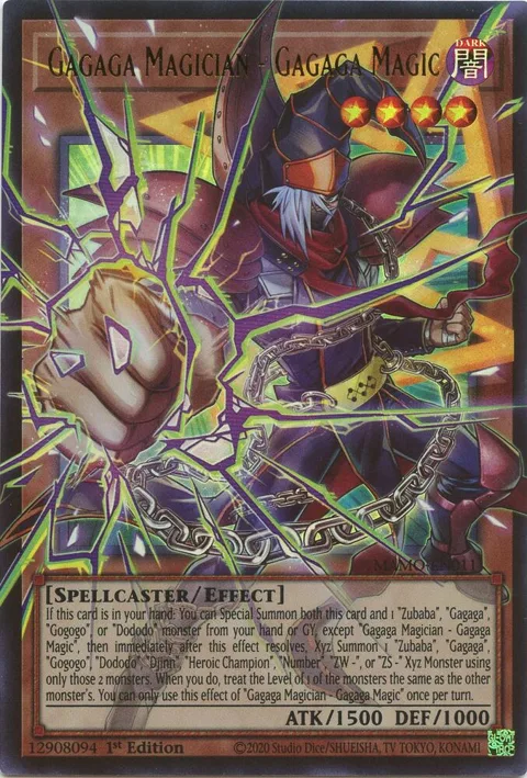 Gagaga Magician - Gagaga Magic Extended Art MAMO-EN011 Yu-Gi-Oh card from Magnificent Monsters