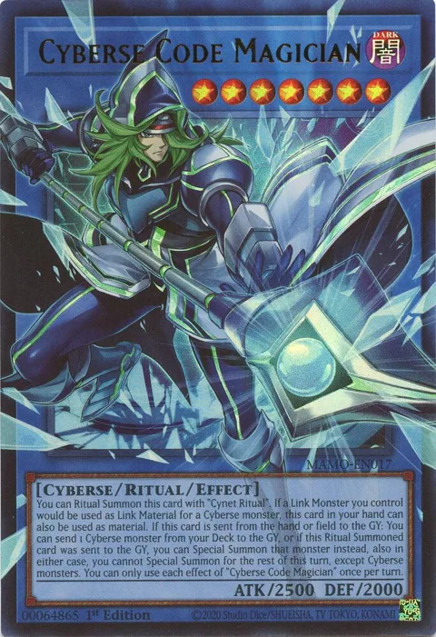 Cyberse Code Magician Extended Art MAMO-EN017 Yu-Gi-Oh card from Magnificent Monsters