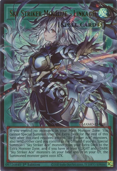Sky Striker Mobilize - Linkage! Extended Art MAMO-EN020 Yu-Gi-Oh card from Magnificent Monsters