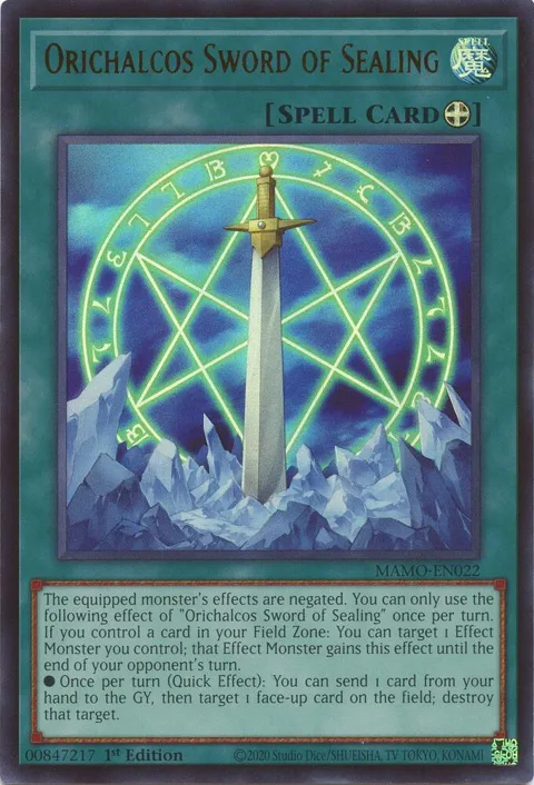 Orichalcos Sword of Sealing MAMO-EN022 Yu-Gi-Oh card from Magnificent Monsters
