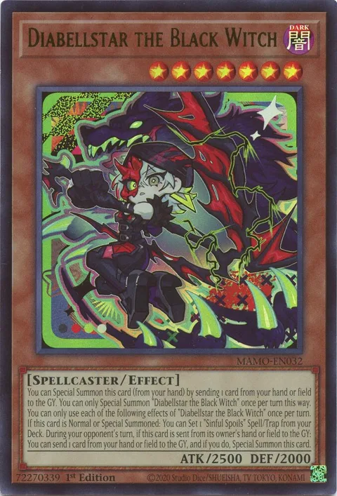 Diabellstar the Black Witch MAMO-EN032 Yu-Gi-Oh card from Magnificent Monsters