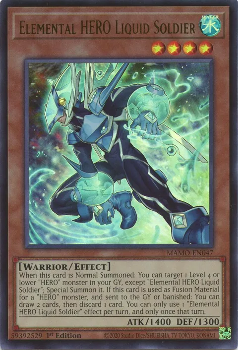 Elemental HERO Liquid Soldier MAMO-EN047 Yu-Gi-Oh card from Magnificent Monsters
