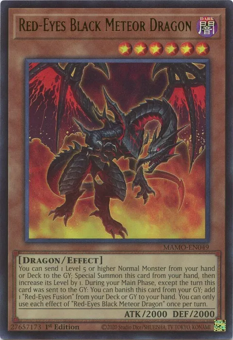 Red-Eyes Black Meteor Dragon MAMO-EN049 Yu-Gi-Oh card from Magnificent Monsters