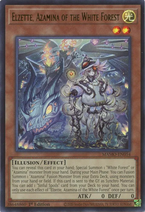 Elzette, Azamina of the White Forest MAMO-EN054 Yu-Gi-Oh card from Magnificent Monsters