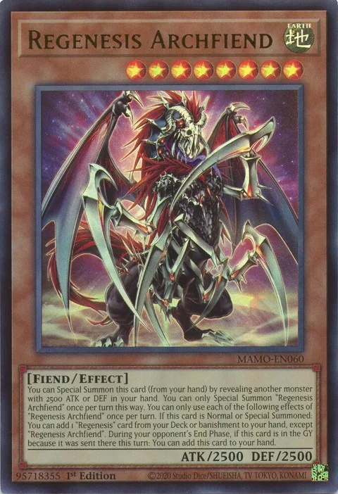 Regenesis Archfiend MAMO-EN060 Yu-Gi-Oh card from Magnificent Monsters