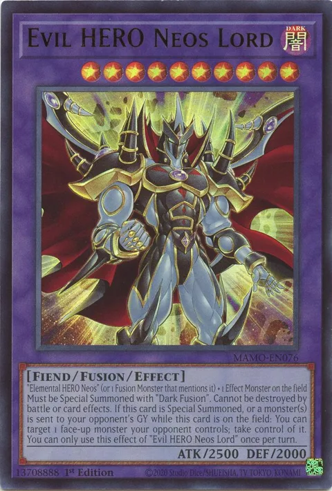 Evil HERO Neos Lord MAMO-EN076 Yu-Gi-Oh card from Magnificent Monsters