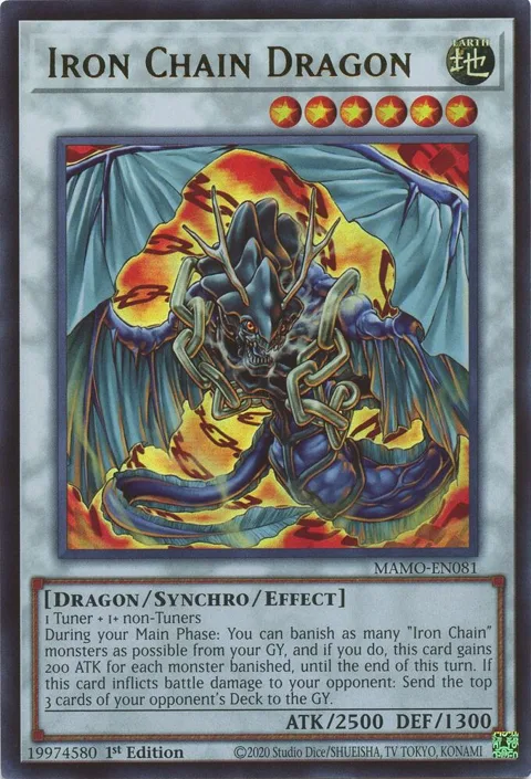 Iron Chain Dragon MAMO-EN081 Yu-Gi-Oh card from Magnificent Monsters