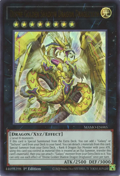 Divine Golden Shadow Dragon Dragluxion MAMO-EN085 Yu-Gi-Oh card from Magnificent Monsters