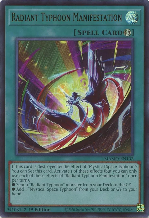 Radiant Typhoon Manifestation MAMO-EN102 Yu-Gi-Oh card from Magnificent Monsters
