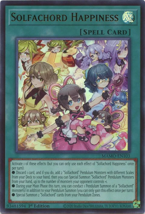 Solfachord Happiness MAMO-EN103 Yu-Gi-Oh card from Magnificent Monsters