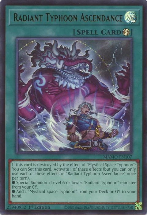 Radiant Typhoon Ascendance MAMO-EN107 Yu-Gi-Oh card from Magnificent Monsters