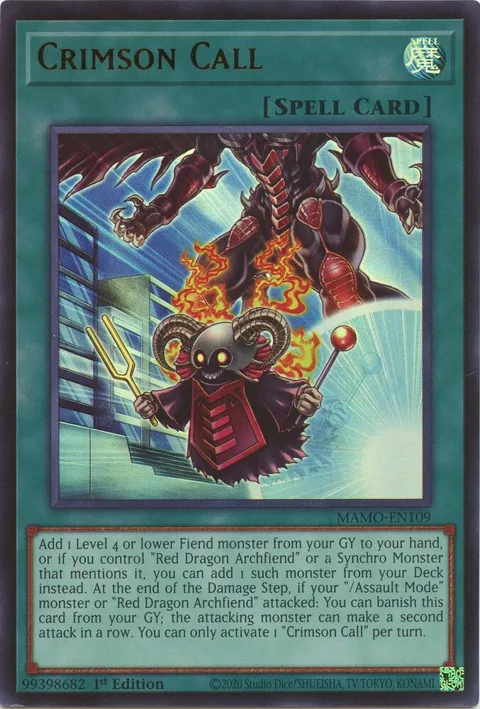 Crimson Call MAMO-EN109 Yu-Gi-Oh card from Magnificent Monsters