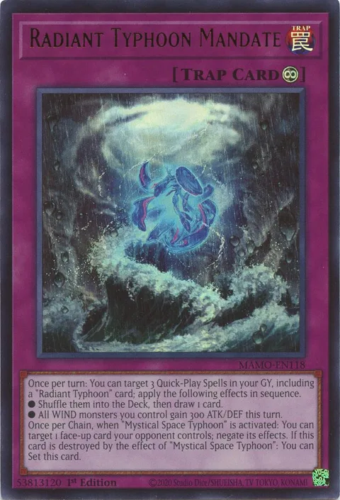Radiant Typhoon Mandate MAMO-EN118 Yu-Gi-Oh card from Magnificent Monsters