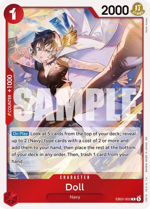 Doll EB05-002 One Piece card from Extra Booster: One Piece Heroines Edition Vol. 2