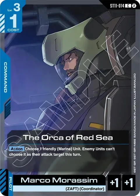 The Orca of Red Sea ST11-014 Gundam card from Starter Deck 11: Aquatic Assault