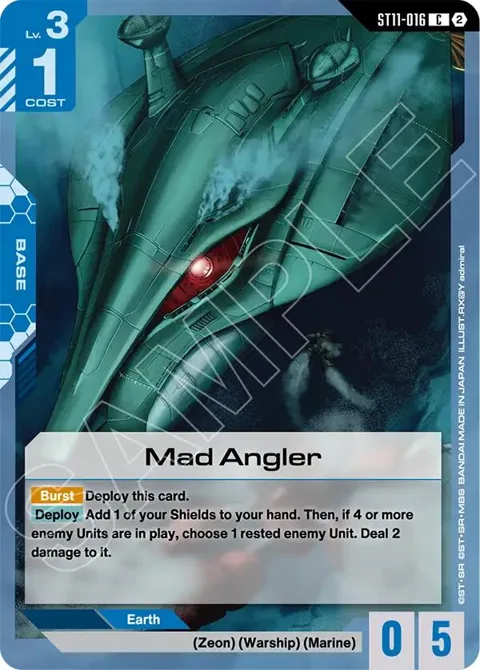 Mad Angler ST11-016 Gundam card from Starter Deck 11: Aquatic Assault