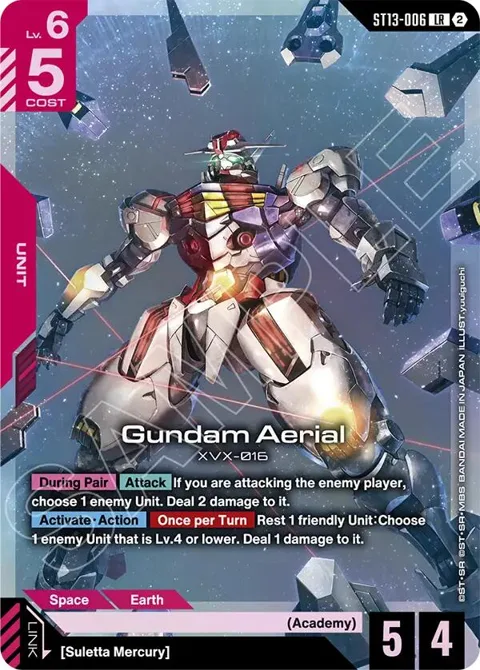 Gundam Aerial ST13-006 Gundam card from Starter Deck 13: Silent Barrage