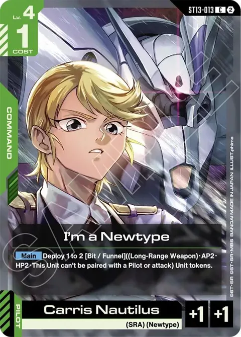 I'm a Newtype ST13-013 Gundam card from Starter Deck 13: Silent Barrage