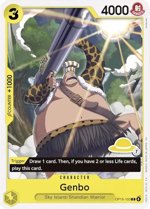 Genbo Luffy Deck OP15-103 One Piece card from Set Sail Deck Set