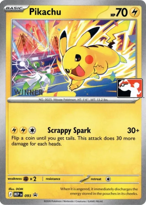 Pikachu - 093 Winner #093 Pokémon card from Mega Evolution Promo