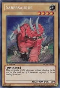Sabersaurus LCJW-EN143 Yu-Gi-Oh card from Legendary Collection 4: Joey's World