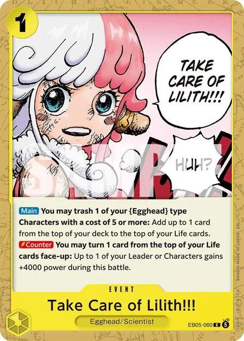 Take Care of Lilith!!! EB05-060 One Piece card from Extra Booster: One Piece Heroines Edition Vol. 2