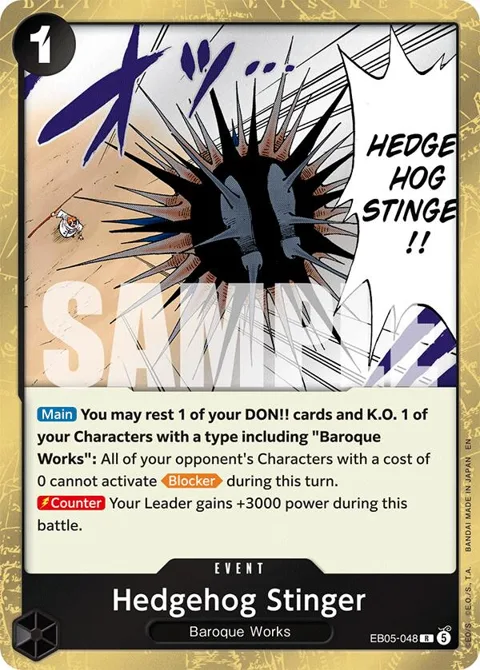 Hedgehog Stinger EB05-048 One Piece card from Extra Booster: One Piece Heroines Edition Vol. 2