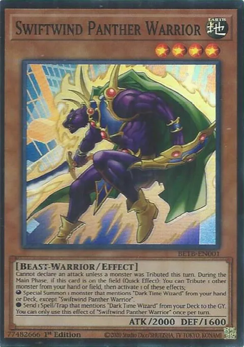 Swiftwind Panther Warrior BETB-EN001 Yu-Gi-Oh card from Beyond the Brave