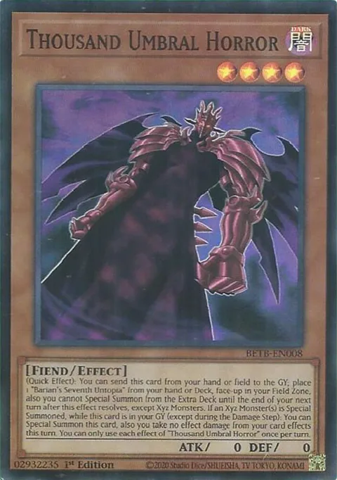 Thousand Umbral Horror BETB-EN008 Yu-Gi-Oh card from Beyond the Brave