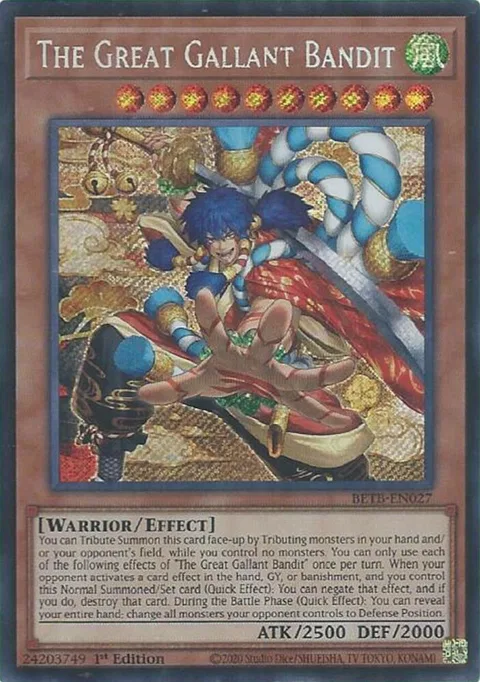 The Great Gallant Bandit BETB-EN027 Yu-Gi-Oh card from Beyond the Brave