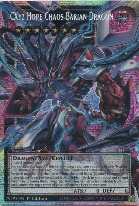 CXyz Hope Chaos Barian Dragon Starlight Rare Extended Art BETB-EN044 Yu-Gi-Oh card from Beyond the Brave