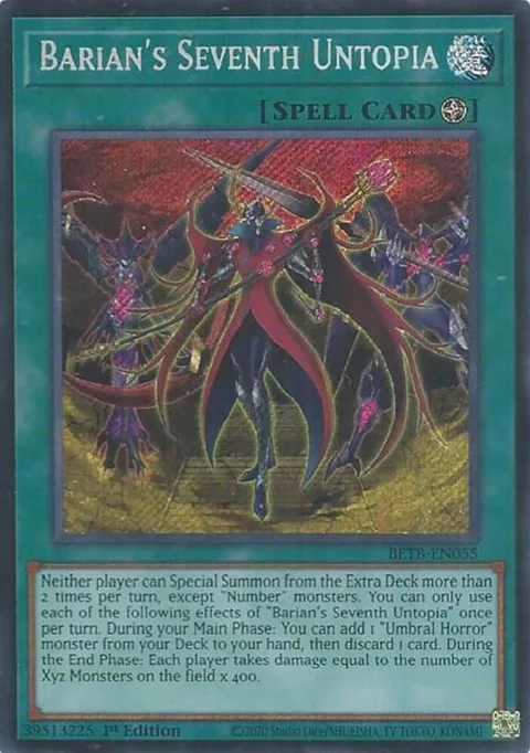Barian's Seventh Untopia BETB-EN055 Yu-Gi-Oh card from Beyond the Brave