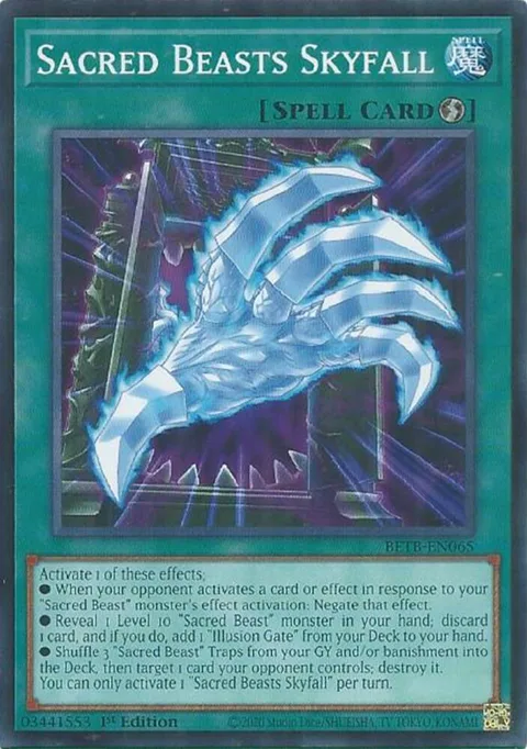 Sacred Beasts Skyfall BETB-EN065 Yu-Gi-Oh card from Beyond the Brave