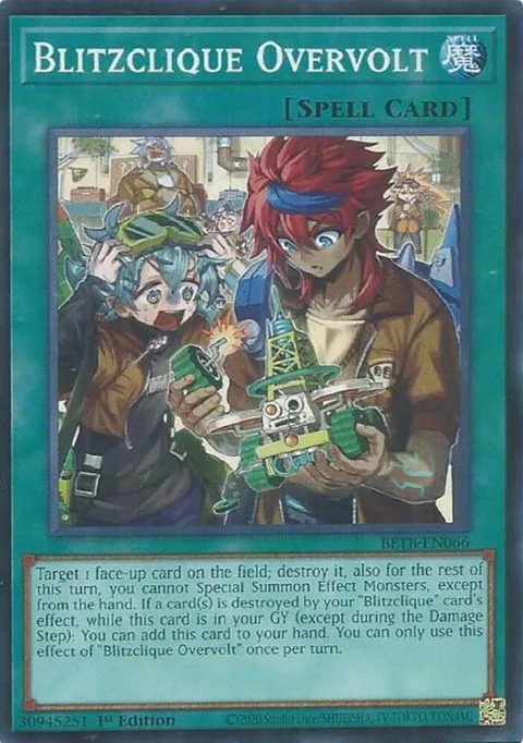 Blitzclique Overvolt BETB-EN066 Yu-Gi-Oh card from Beyond the Brave
