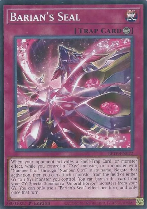 Barian's Seal BETB-EN072 Yu-Gi-Oh card from Beyond the Brave